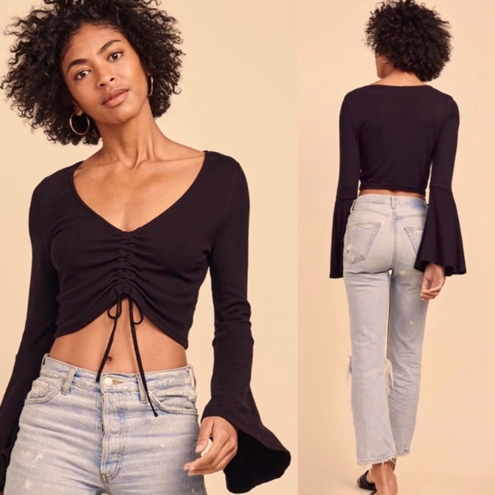 Leia Ruched Drawstring Crop Top